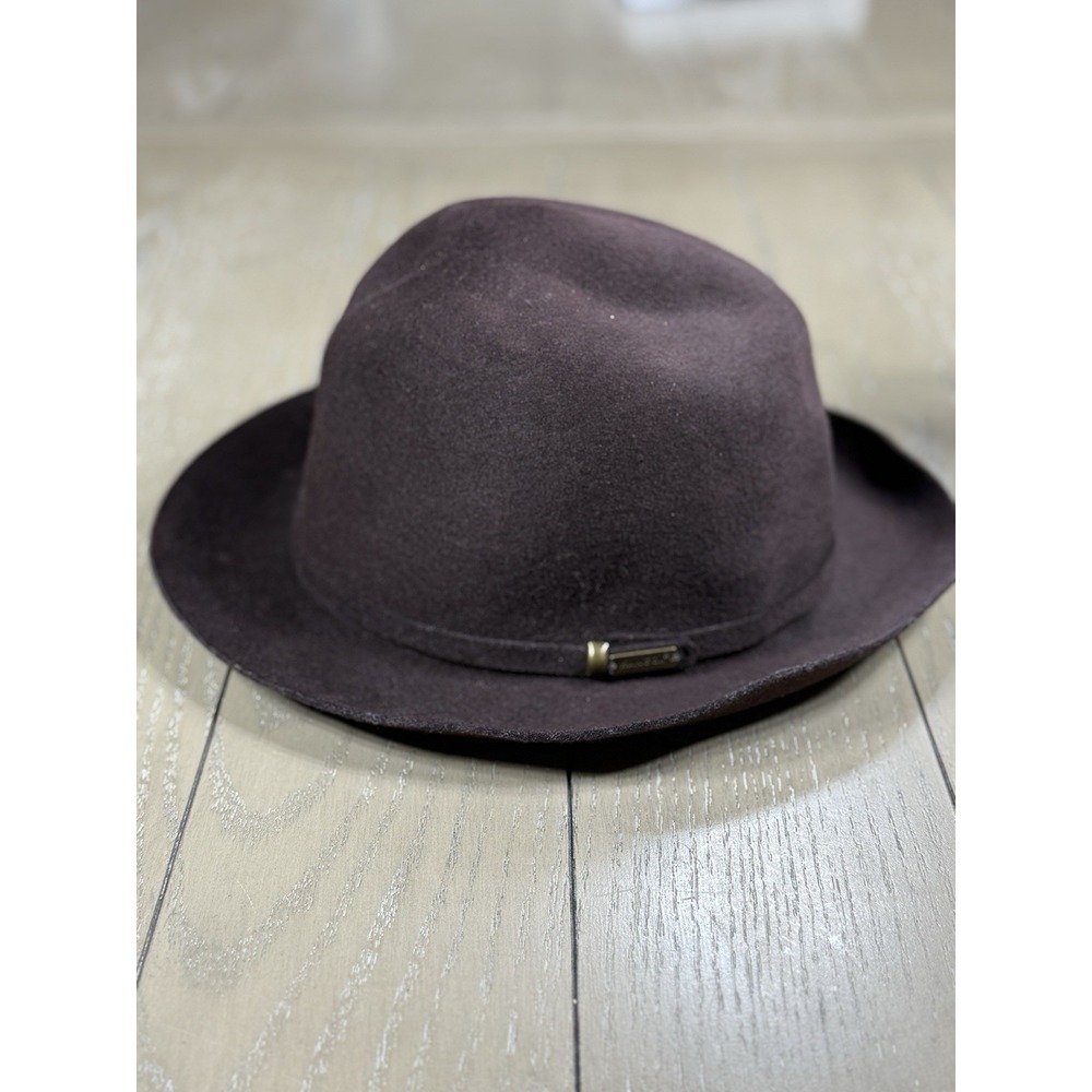 Kangol Wool Fedora Hat Medium Brown Felt Trilby Womens Unisex Retro Chic